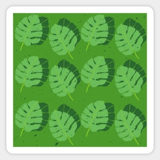 Green leaves pattern Sticker